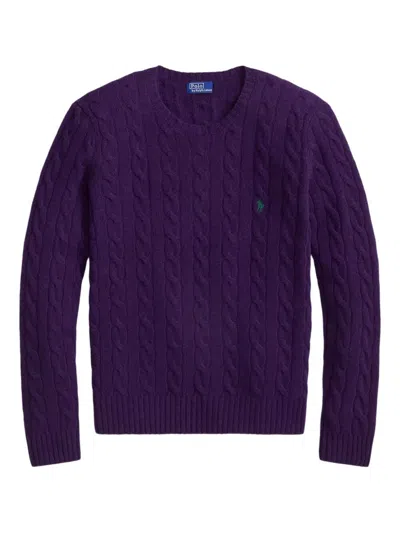 Polo Ralph Lauren Women's Cable Wool-cashmere Crewneck Sweater In Purple