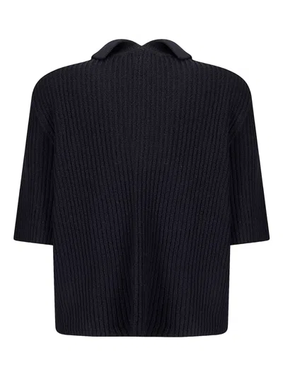 Sibel Saral Winter Polo Sweater In Blue