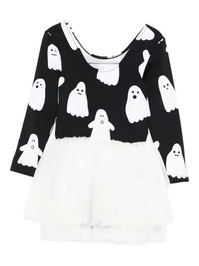 Stella Mccartney Black Dress For Girl With Ghost In Black