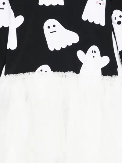 Stella Mccartney Black Dress For Girl With Ghost In Black