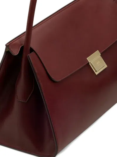 Ami Alexandre Mattiussi Burgundy Smooth Leather Mimi Bag Red In Brown