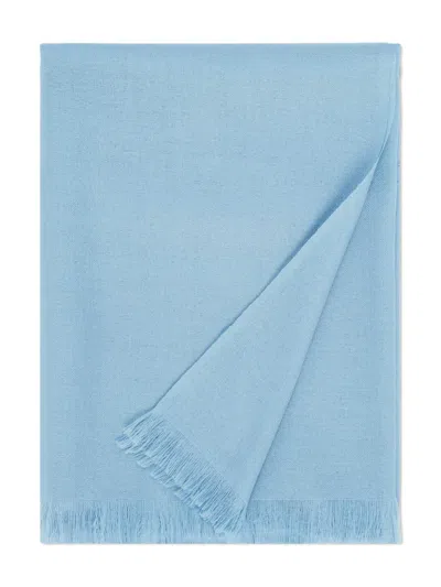 Eric Bompard Fringed Voile Scarf In Blue