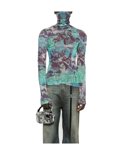 金属感扣环图案手提包