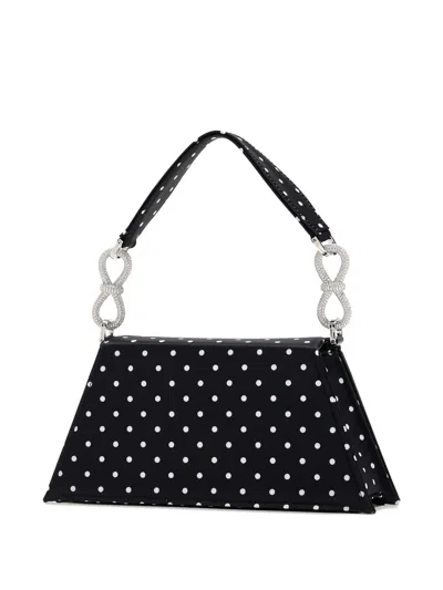 Mach&mach Medium Samantha Polka-dot Pattern Tote Bag In Black
