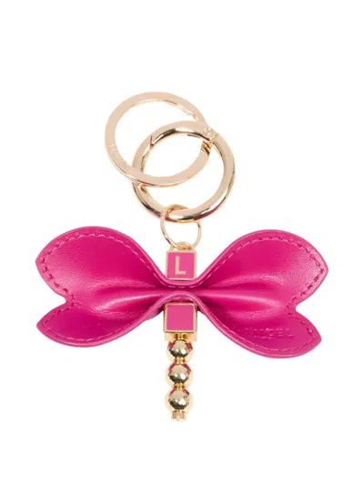 Lancel Dragonfly Keyring In Gold