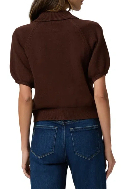 Paige Birch Puff Sleeve Cotton Blend Sweater In Brown