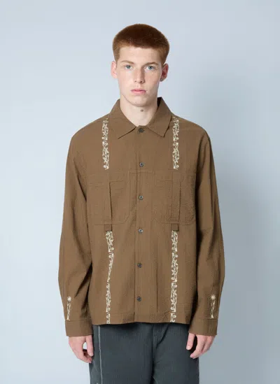 Achm Embroidered Shirt In Brown