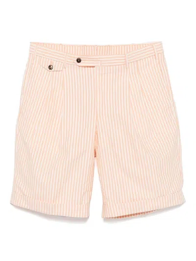 Pt01 Striped Shorts In Orange