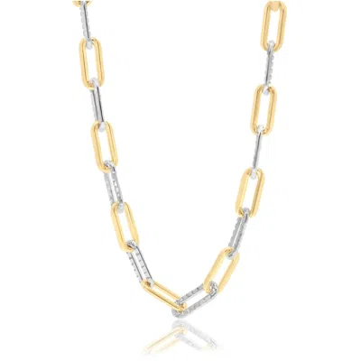 Shymi Women's Gold / Silver Five Mm Two Tone Paper Clip Necklace In Metallic