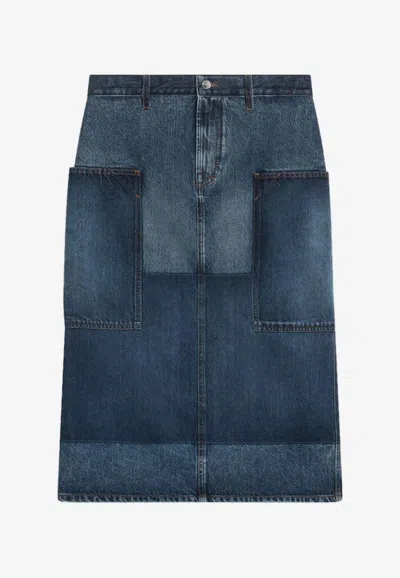 Gucci Patchwork Blue Skirt In Denim Women