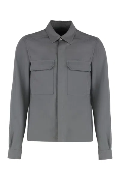 Rick Owens Performance Fabric Overshirt With Pockets In Multi