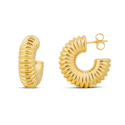 Shymi Textured Hoop Earrings In Gold