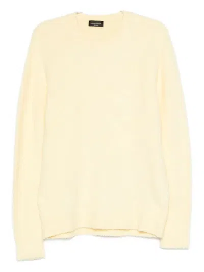 Roberto Collina Round Neck Knit Sweater With Long Sleeves In Metallic