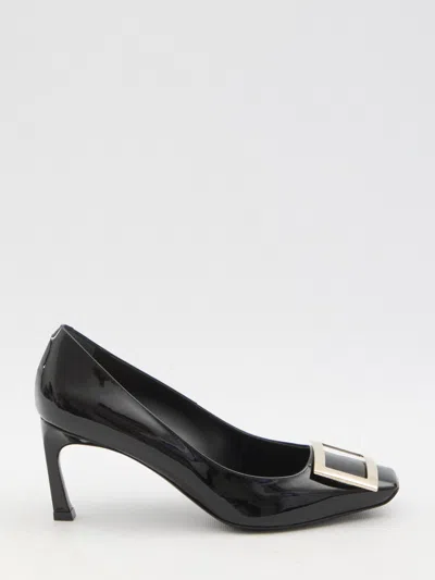 Roger Vivier Patent Leather Square-toe Heels In Black