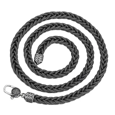 Altar™ Ornaments Co. Men's Grey / Silver Valor Necklace| Sterling Silver Braided Chain - Altar™ In Gray