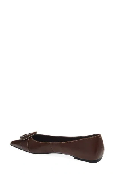 Jeffrey Campbell Punctual Pointed Toe Flat In Brown