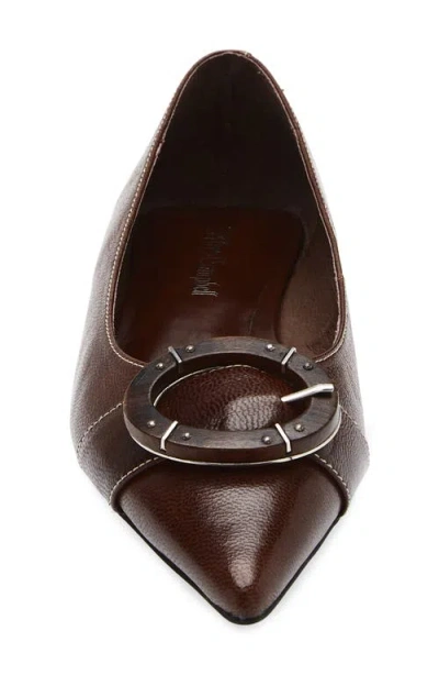 Jeffrey Campbell Punctual Pointed Toe Flat In Brown