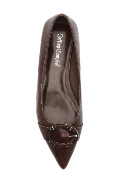 Jeffrey Campbell Punctual Pointed Toe Flat In Brown