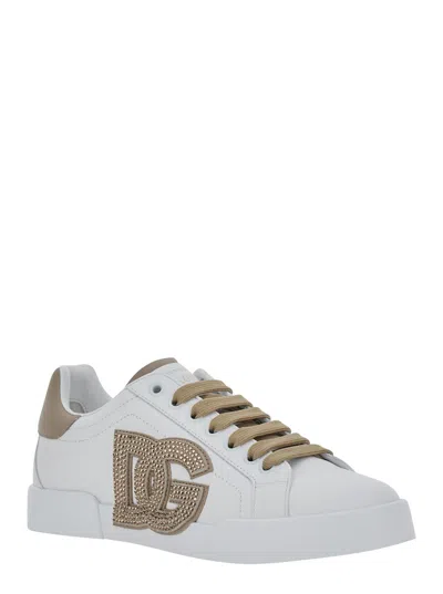 Dolce & Gabbana Port.light Strobel Sneakers In White