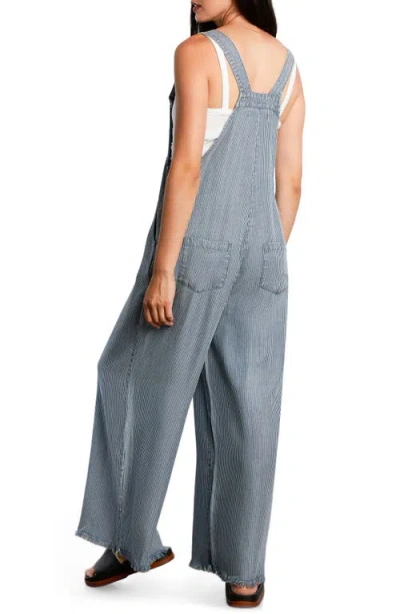 Billy T Claire Wide Leg Denim Overalls In Gray