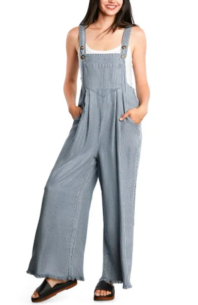 Billy T Claire Wide Leg Denim Overalls In Gray
