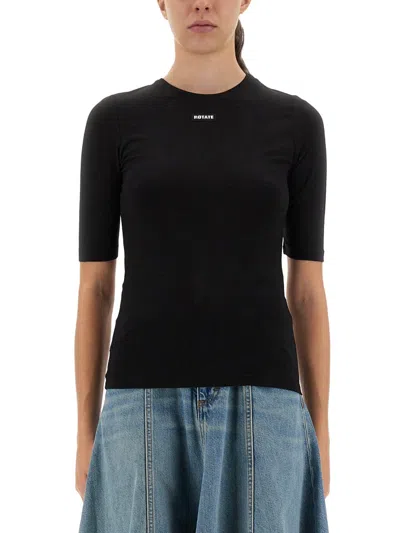 Rotate Birger Christensen Rotate Birgerchristensen Tshirt With Logo In Black