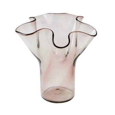 Half Past Seven Pink Lettuce Leaf Vase — Smokey Amethyst In Pink