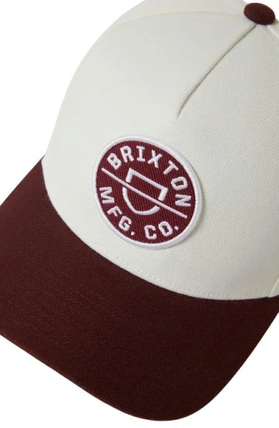 Brixton Crest X Mp Snapback Baseball Cap In White