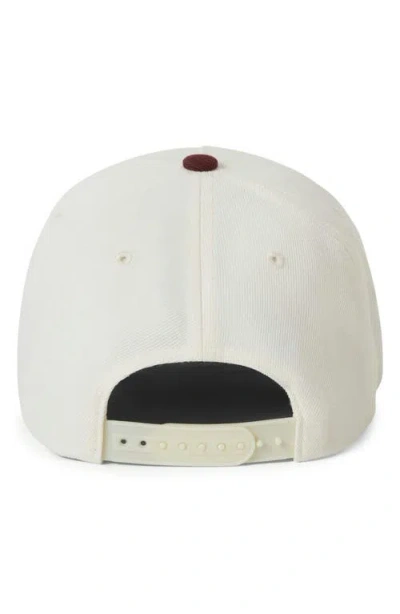 Brixton Crest X Mp Snapback Baseball Cap In White