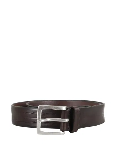 Orciani Rectangular Leather Belt In Black