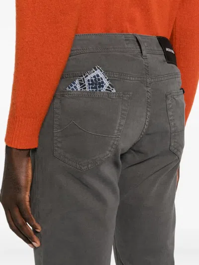 Jacob Cohen Button-fly Five-pocket Trousers In Gray