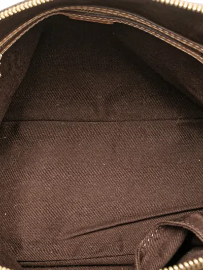 Pre-owned Celine 2007 Macadam Coated Canvas Dome Satchel In Brown