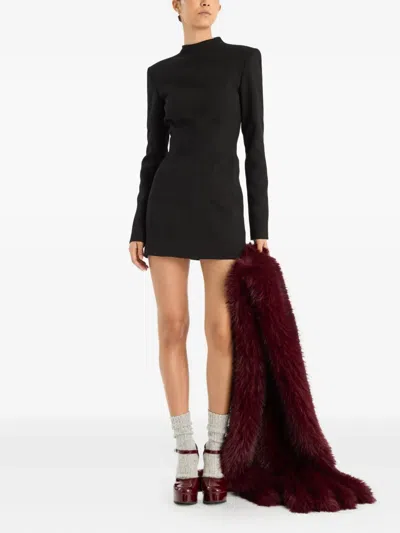 Rotate Birger Christensen Long-sleeve Mini Dress In Black