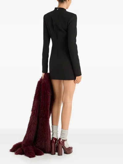 Rotate Birger Christensen Long-sleeve Mini Dress In Black