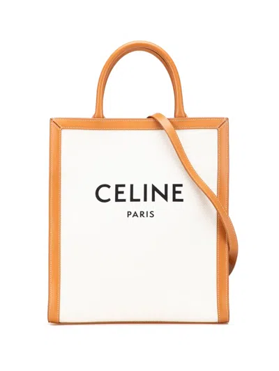 Pre-owned Celine 2020 Small Canvas Vertical Cabas Satchel In Brown
