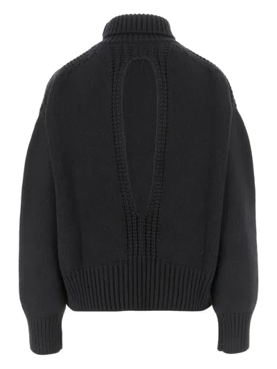 Sa Su Phi Turtleneck Open-back Sweater In Black