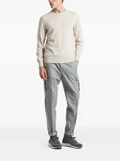 Peserico Crewneck Wool And Cashmere Sweater In White