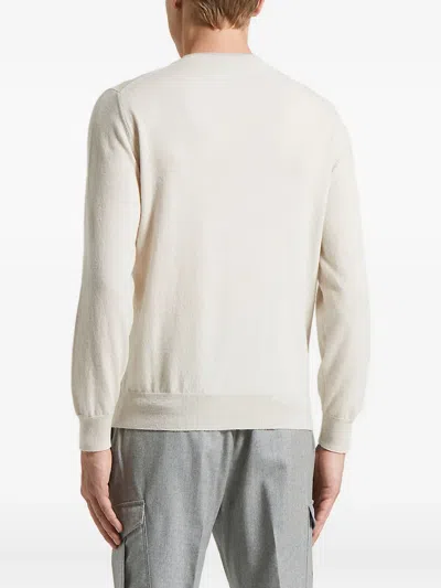 Peserico Crewneck Wool And Cashmere Sweater In White