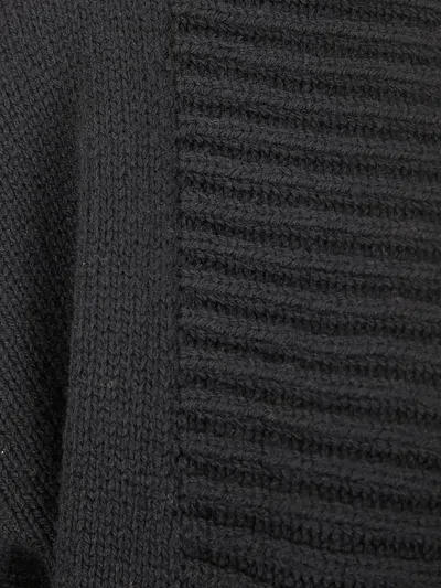 Labo Art Buttonless Open Cardigan In Soft Virgin Wool In Black