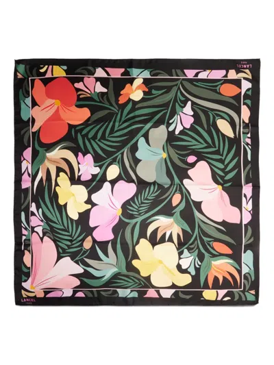 Lancel Reve De Fleurs Silk Scarf In Multi