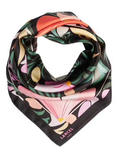 Lancel Reve De Fleurs Silk Scarf In Multi