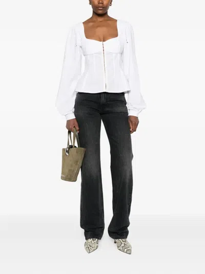 Haikure 'korea' Grey Jeans With Faded Effect And Logo Patch On The Back In Cotton Woman In Black