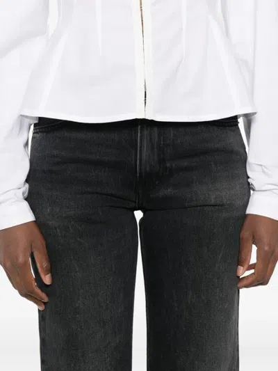 Haikure 'korea' Grey Jeans With Faded Effect And Logo Patch On The Back In Cotton Woman In Black