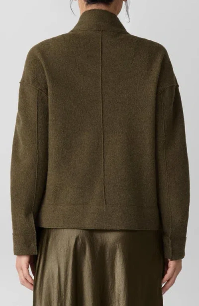 Eileen Fisher Boiled Wool Jacket In Multi