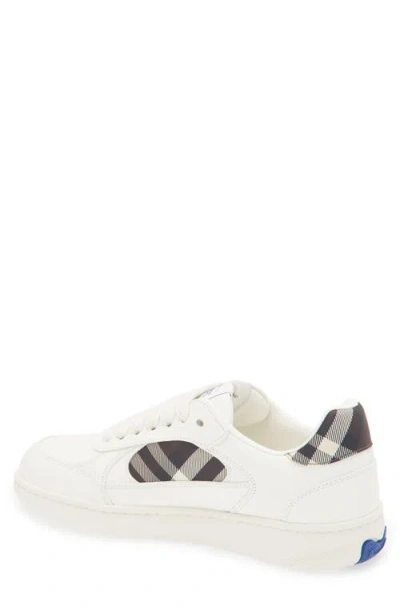 Burberry Leather And Check Sneaker Terrace In White