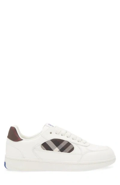 Burberry Leather And Check Sneaker Terrace In White