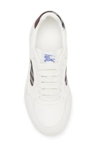 Burberry Leather And Check Sneaker Terrace In White