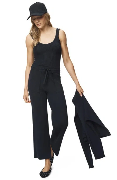 Splendid Georgie Scoop Neck Rib Sweater Tank In Black