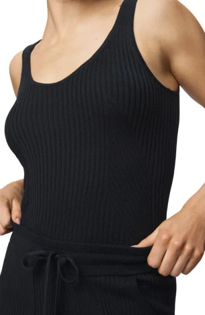 Splendid Georgie Scoop Neck Rib Sweater Tank In Black