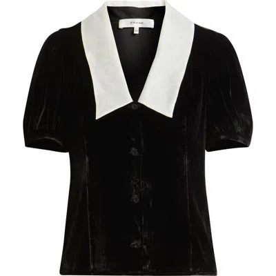 Frame The Velvet Sailor Button-front Shirt In Black